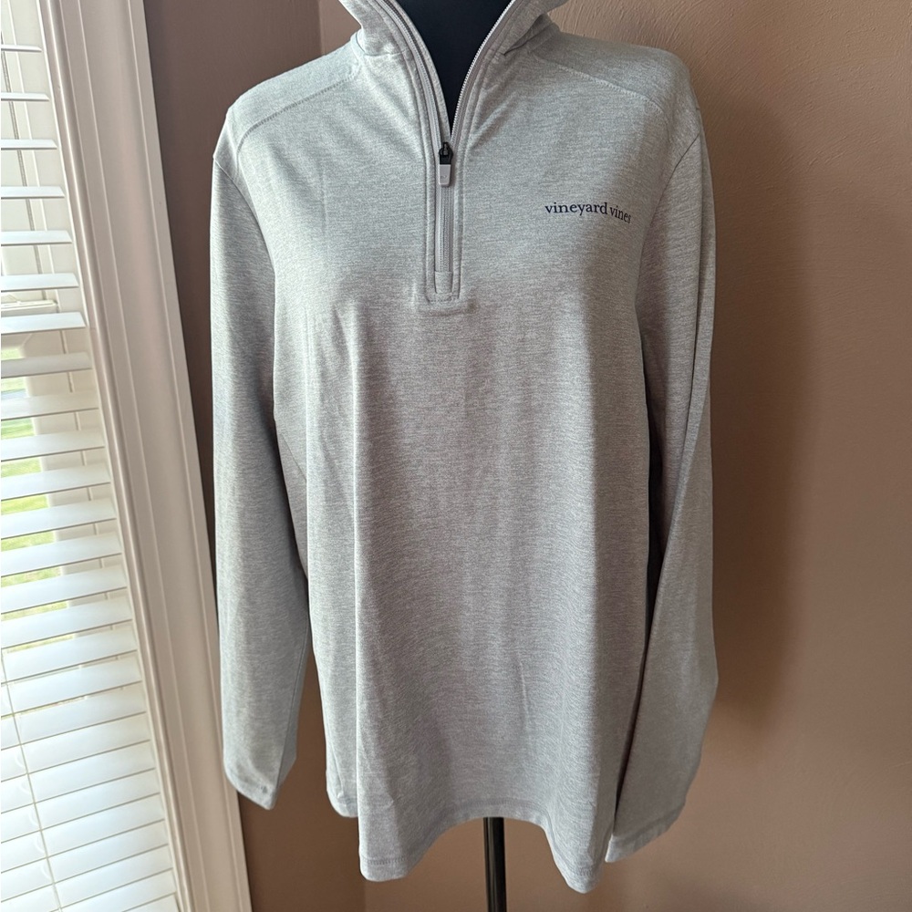 Vineyard Vines Gray Quarter-Zip Pullover Size Large NEW